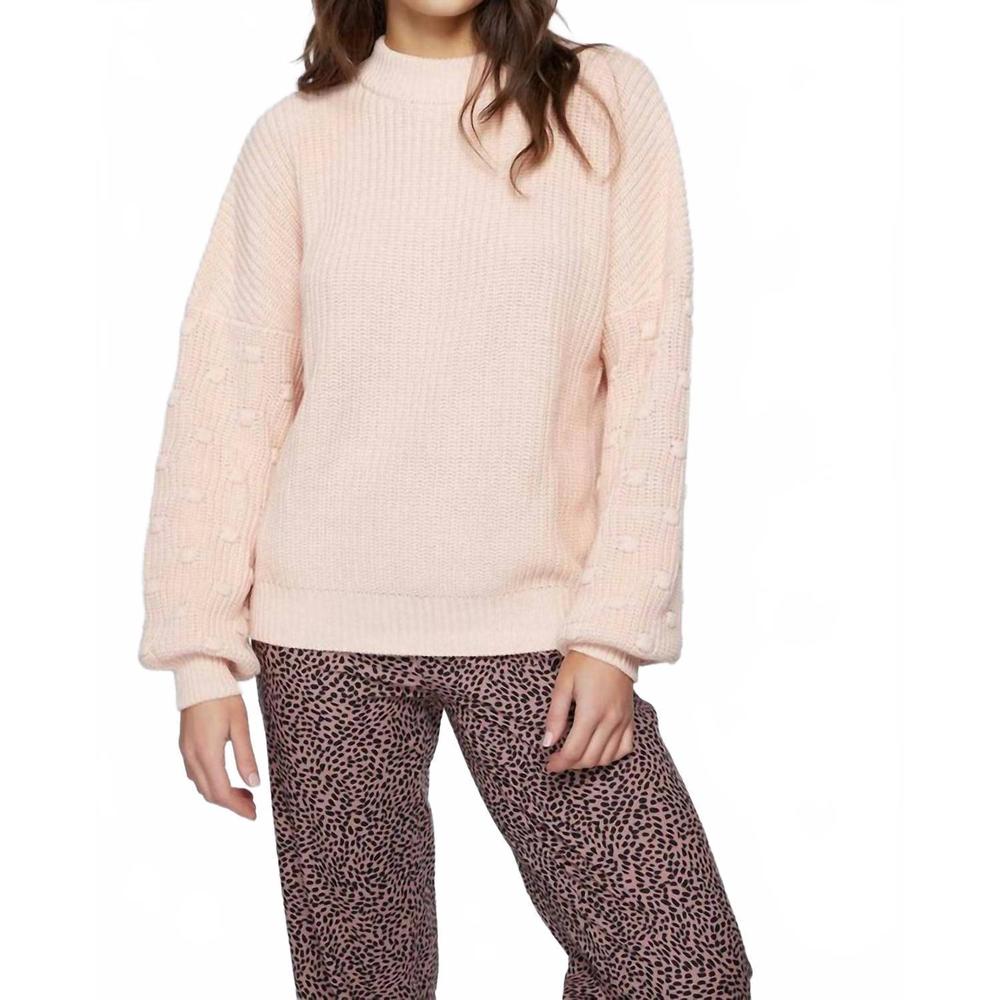 NEW O'NEILL lucky lady mock neck sweater in blush